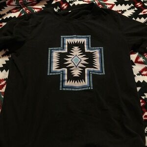 Black T-Shirt with Geometric Design